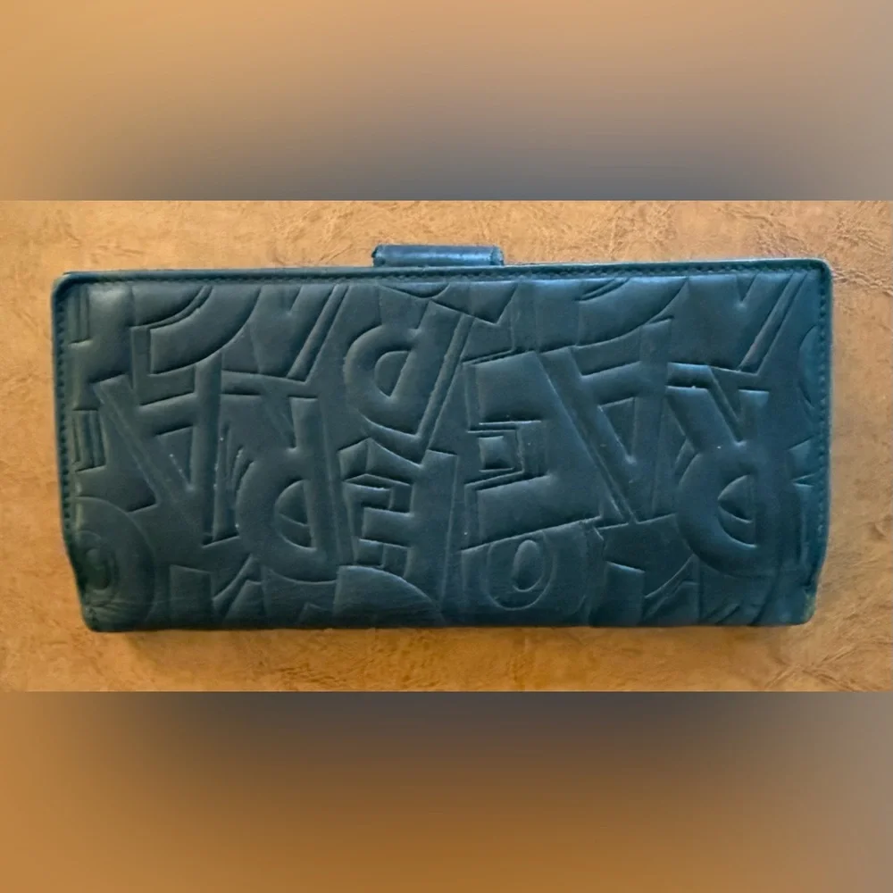 Salvatore Ferragamo Embossed Leather Long Wallet Black Made in Italy - Picture 2 of 11